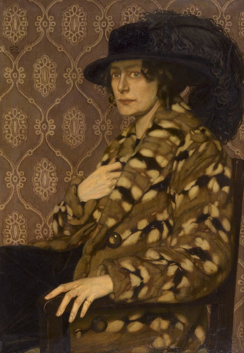 Ritratto di Adele Zwintscher in pelliccia di criceto (1914) - The Jack Daulton Collection, Los Altos Hills, California